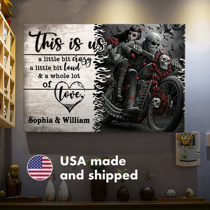 Personalized Wall Art For Biker - A Little Bit Crazy