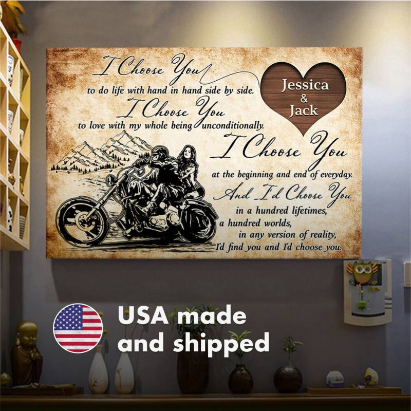 Personalized Wall Art For Biker - I Choose You