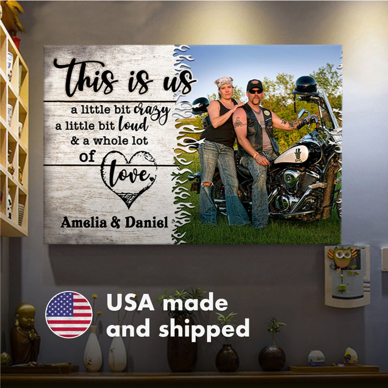 Personalized Wall Art With Your Photo - Biker Couple